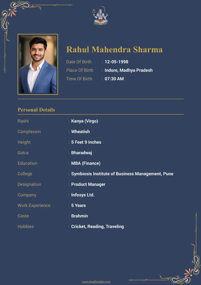 Template Fourty Seven — elegant marriage biodata template