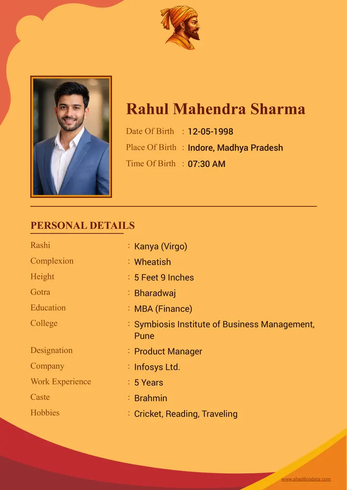 Template Fourty Three — traditional marriage biodata template