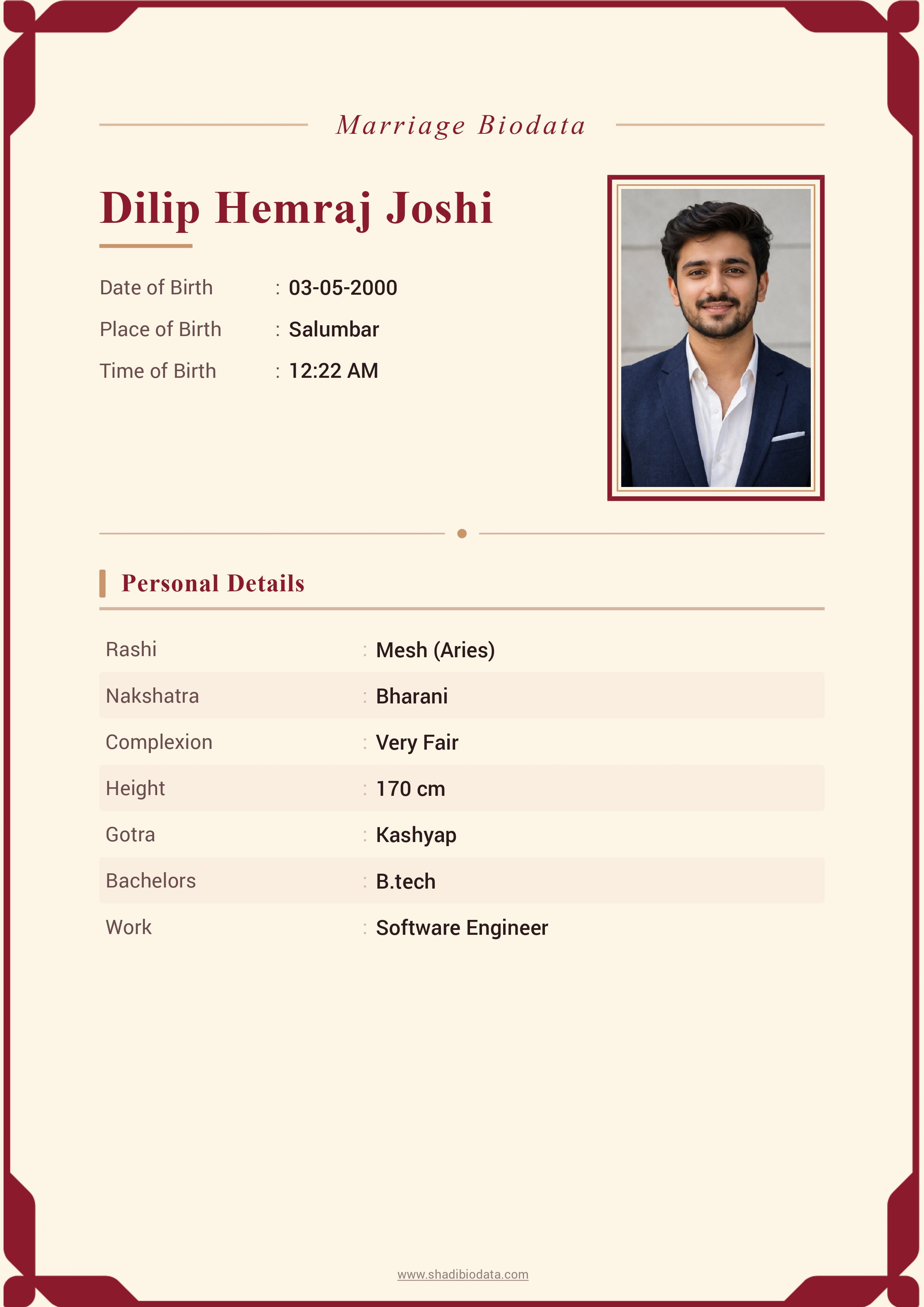 Template Fifty Nine marriage biodata template