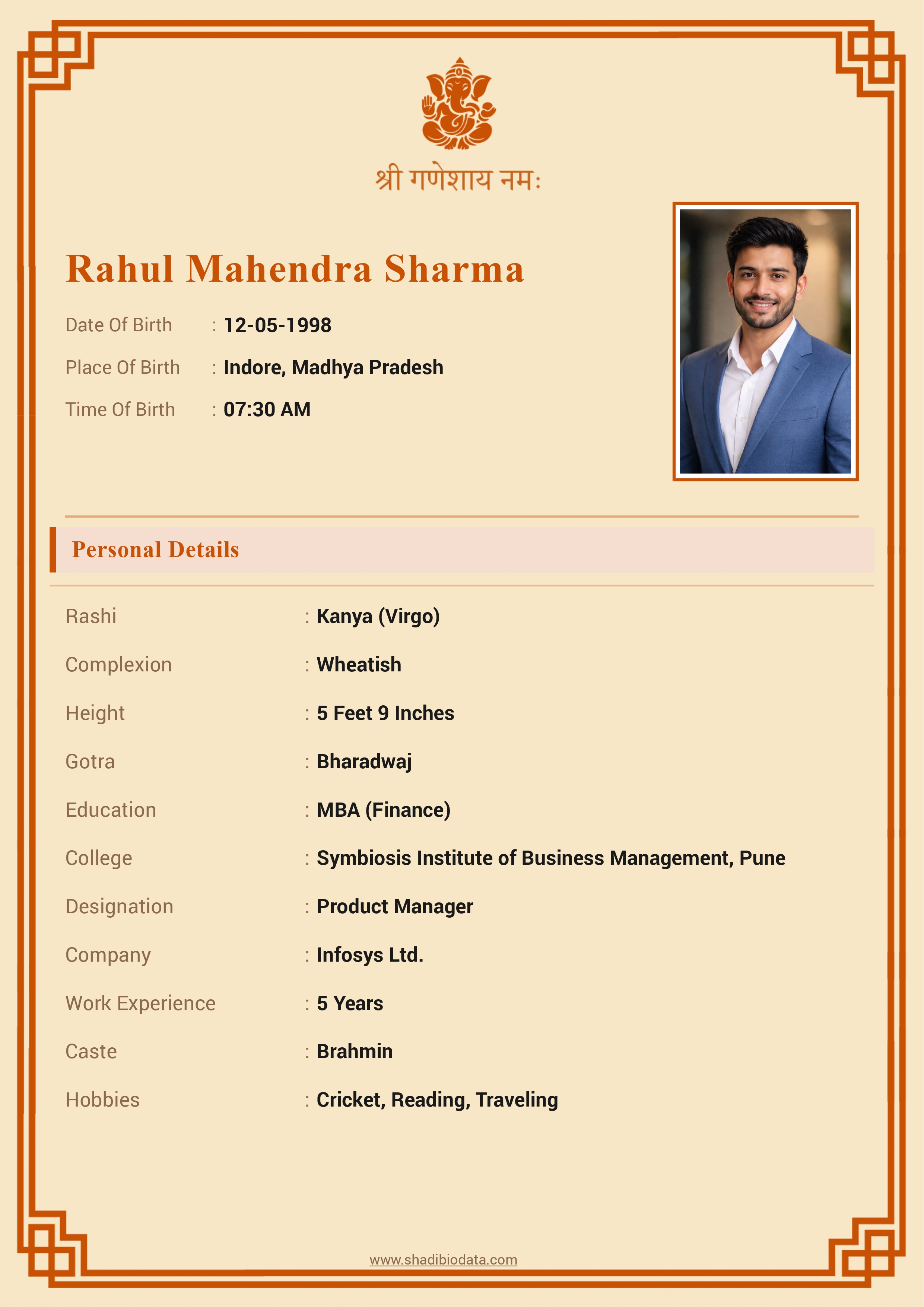 Template Thirty Four marriage biodata template