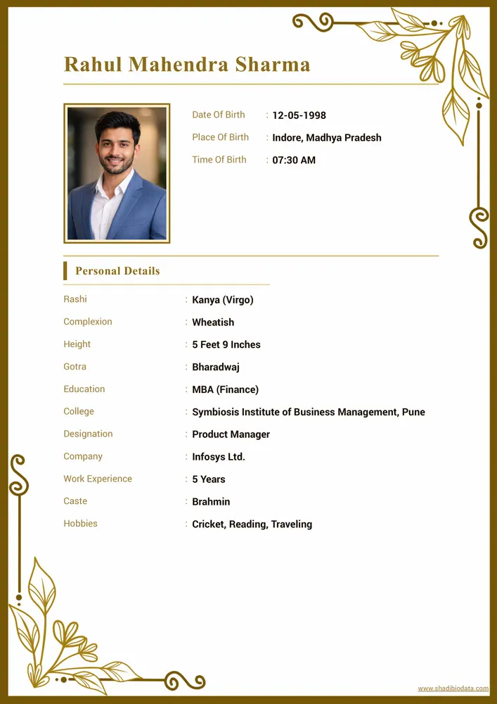 Template Fourty Nine marriage biodata template