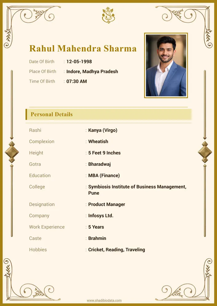Template Fourty Eight marriage biodata template