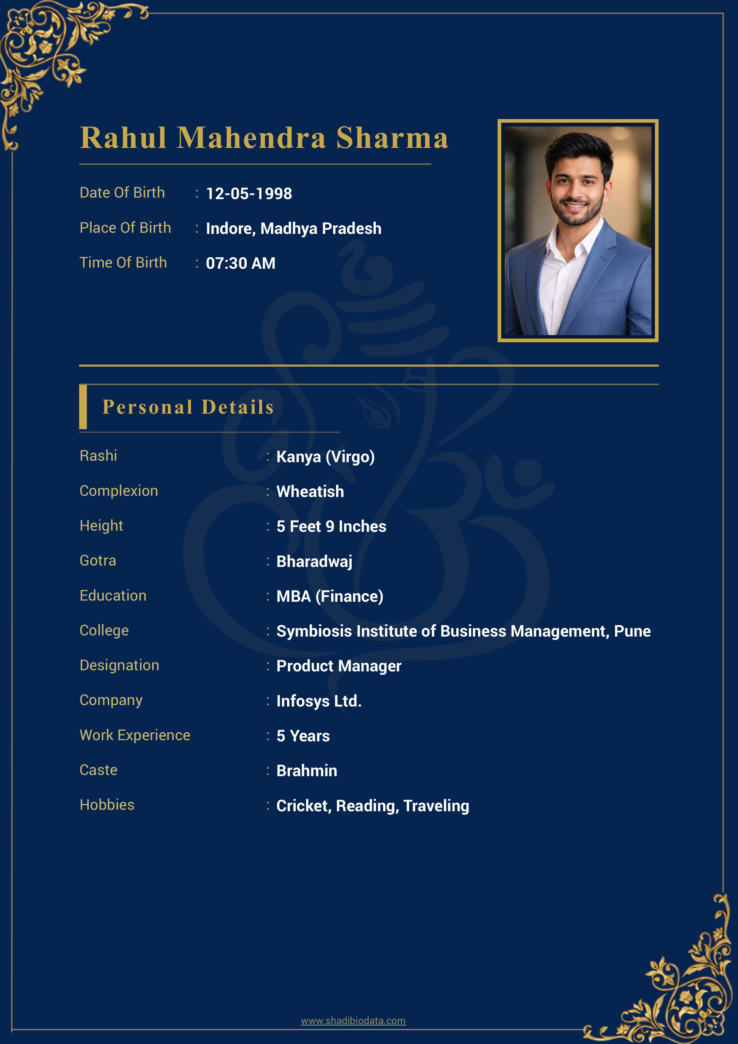 Template Fifty marriage biodata template