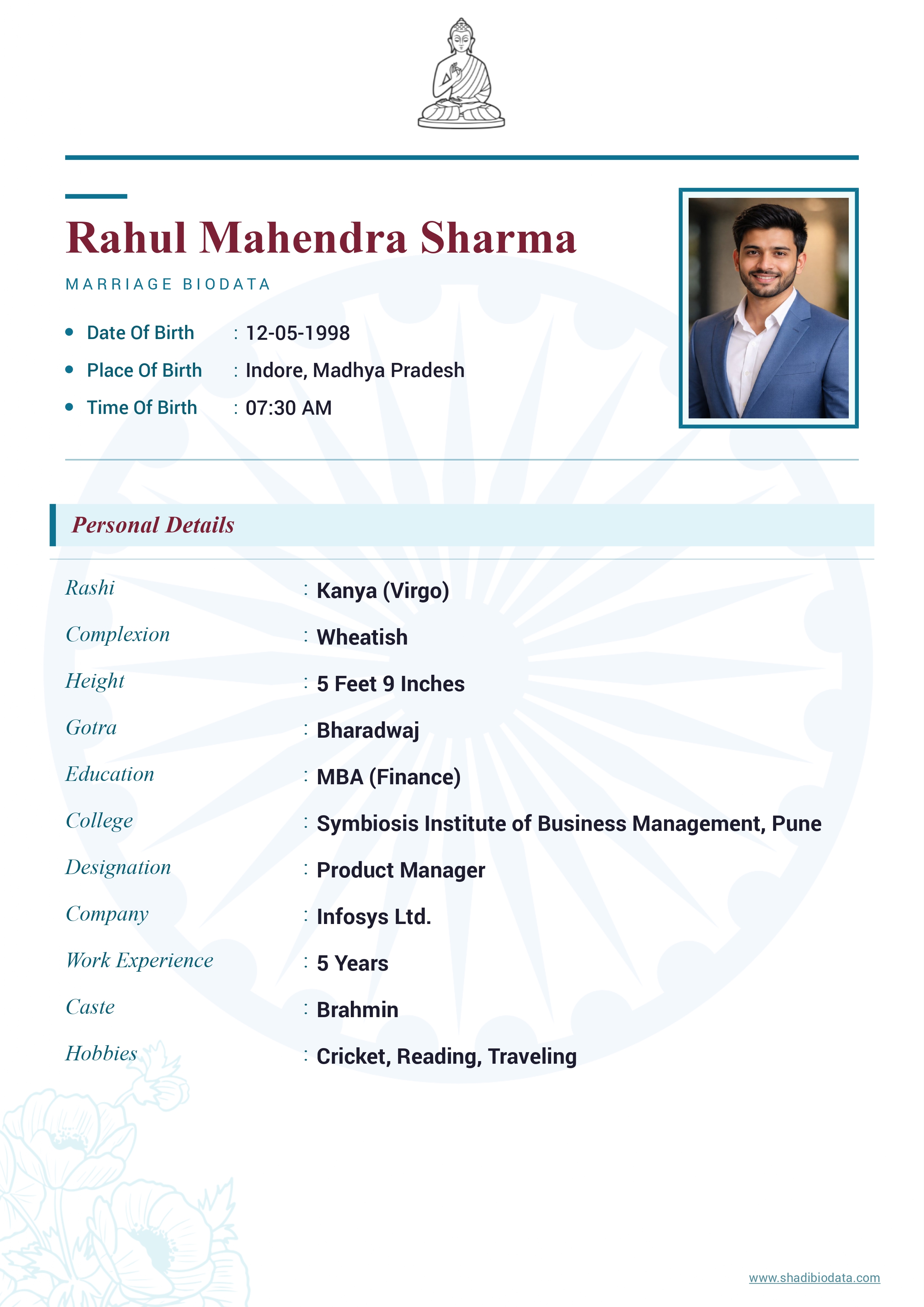 Template Fourty Five marriage biodata template