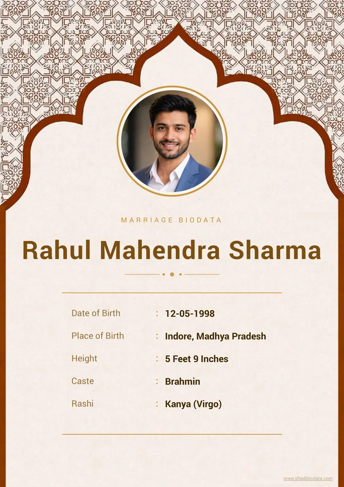 Golden Arch marriage biodata template