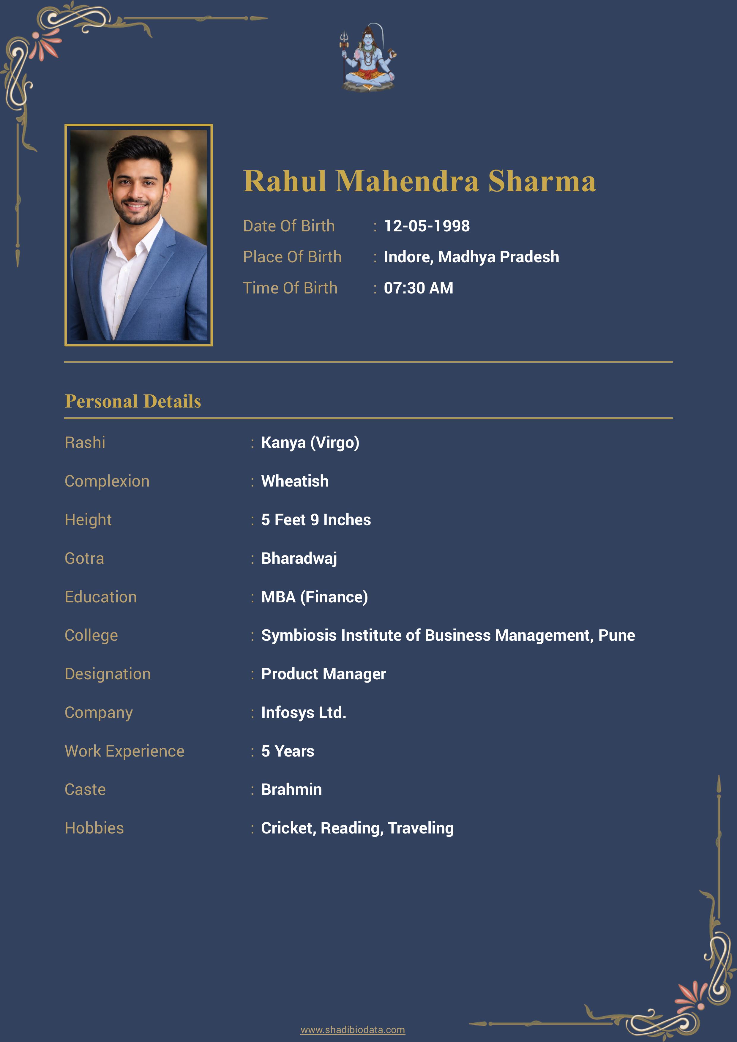 Template Fourty Seven marriage biodata template