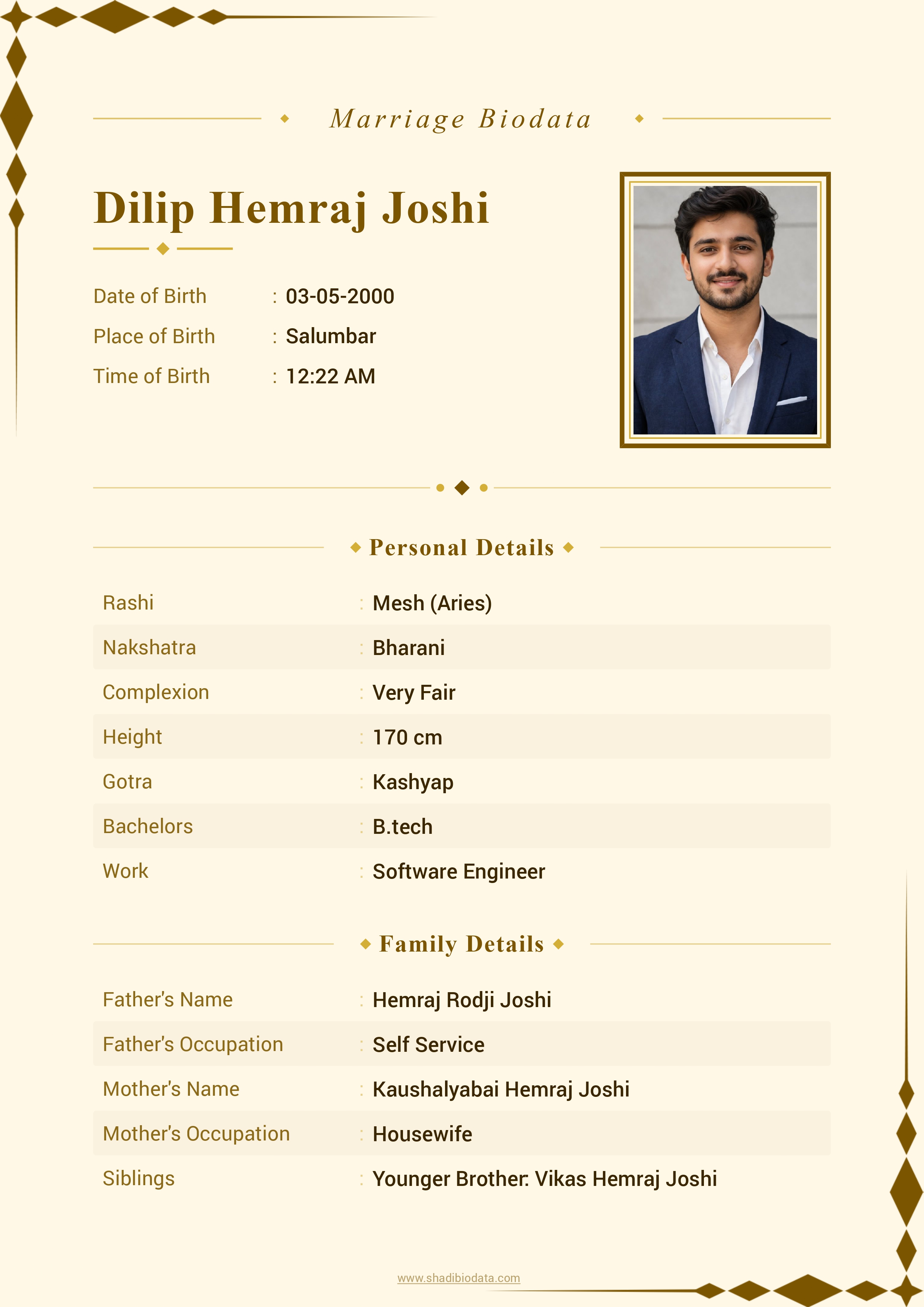 Template Sixty Eight marriage biodata template