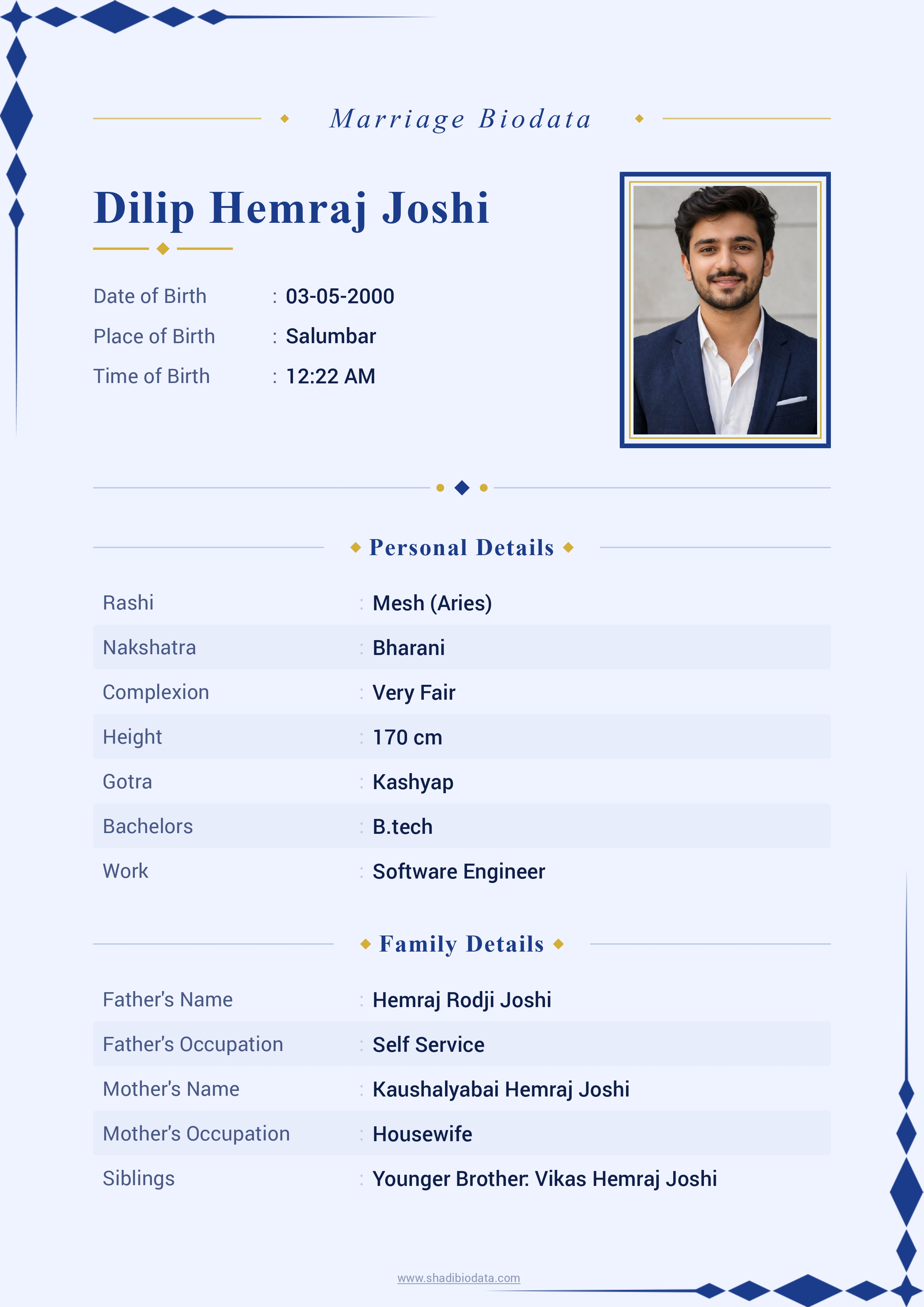 Template Sixty Six marriage biodata template