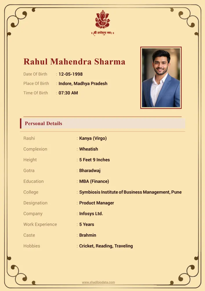 Template Fifty Two marriage biodata template