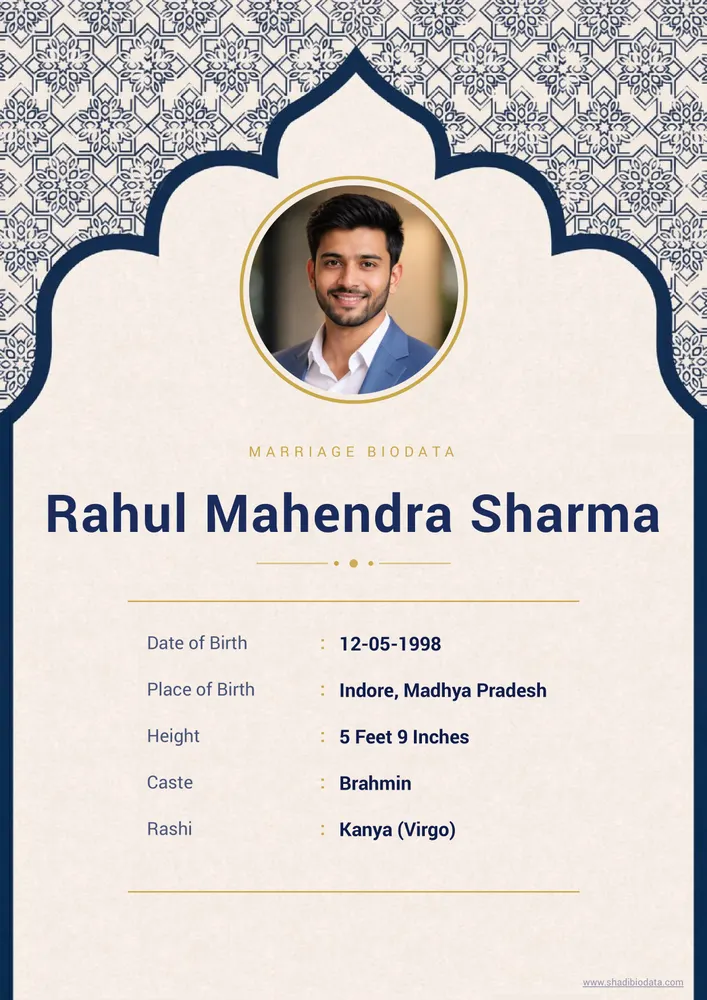 Navy Arch marriage biodata template