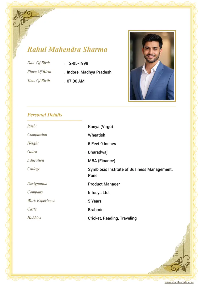 Template Thirty Five marriage biodata template