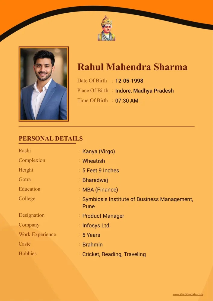 Template Fourty Four — traditional marriage biodata template