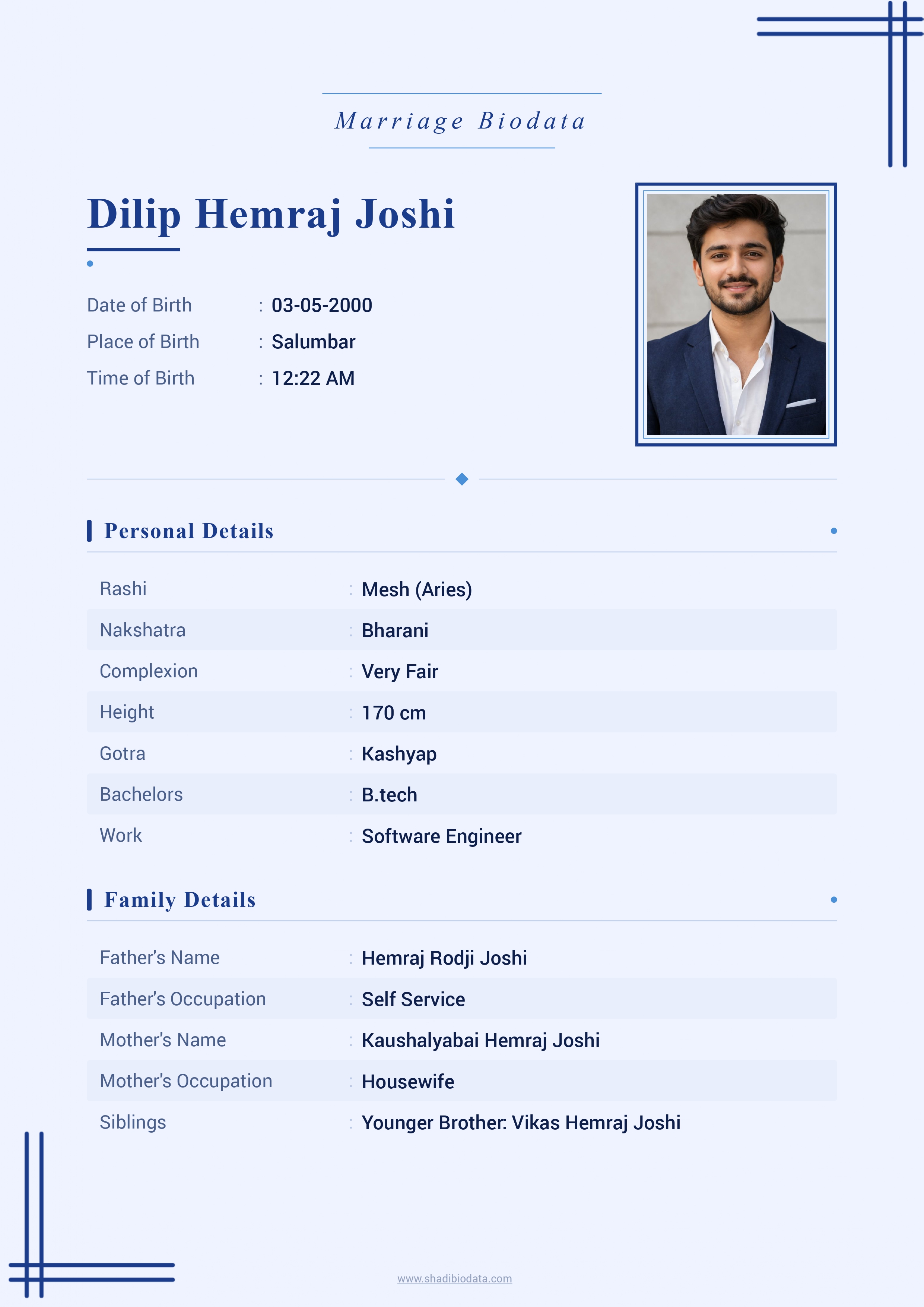Template Seventy Two marriage biodata template