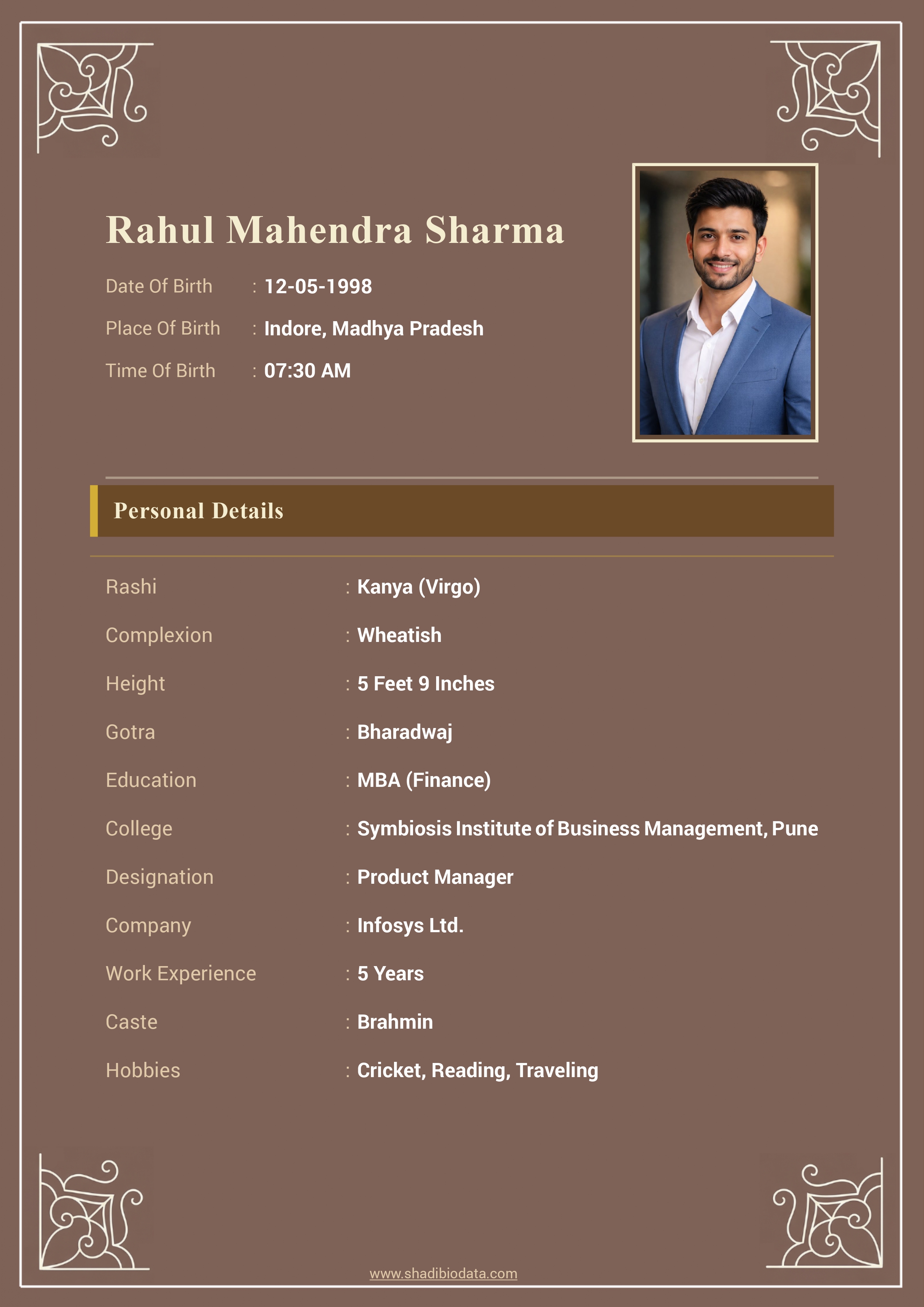 Template Fifty Four marriage biodata template